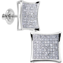 Load image into Gallery viewer, Solid 14k White Gold .33 Carat Micro Pav+ᆲ Genuine Diamond Earrings