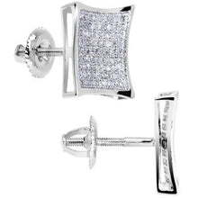 Load image into Gallery viewer, Solid 14k White Gold .33 Carat Micro Pav+ᆲ Genuine Diamond Earrings