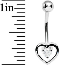 Load image into Gallery viewer, 925 Sterling Silver Cubic Zirconia Hollow Heart Belly Ring