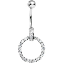 Load image into Gallery viewer, 925 Sterling Silver Cubic Zirconia Circle Charm Belly Ring