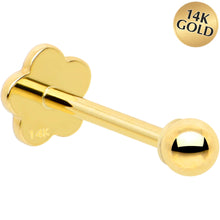 Load image into Gallery viewer, 14k Yellow Gold Flat Back Earring 20G 2mm Ball Floral Reversible