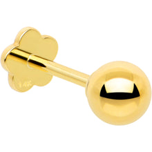 Load image into Gallery viewer, 14k Yellow Gold Flat Back Earring 20G 4mm Ball Floral Reversible