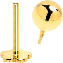 Load image into Gallery viewer, 14k Yellow Gold Flat Back Earring 20G 4mm Ball Floral Reversible