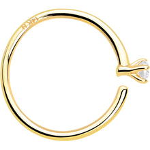 Load image into Gallery viewer, 14k Solid Yellow Gold Bendable Nose Hoop 22G 5/16 with CZ
