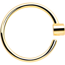 Load image into Gallery viewer, 14k Solid Yellow Gold Bendable Nose Hoop 22G 5/16 with Bezel CZ