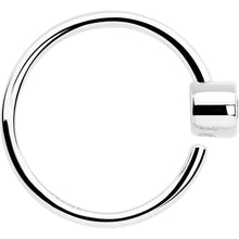 Load image into Gallery viewer, 14k Solid White Gold Bendable Nose Hoop 220G 5/16 with 2mm Bezel CZ