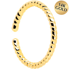Load image into Gallery viewer, 14k Yellow Gold Bendable Nose Hoop 20G 5/16 Twisted