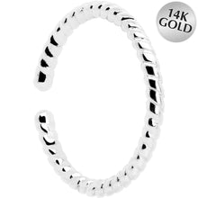 Load image into Gallery viewer, 14k White Gold Bendable Nose Hoop 20G 5/16 Twisted