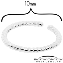 Load image into Gallery viewer, 14k White Gold Bendable Nose Hoop 20G 5/16 Twisted