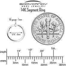 Load image into Gallery viewer, 14k Solid White Gold Hinged Segment Ring Elegance 18G 5/16