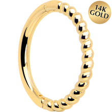 Load image into Gallery viewer, 14k Solid Yellow Gold Hinged Segment Ring Forward Facing Twisted 18G 5/16