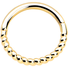 Load image into Gallery viewer, 14k Solid Yellow Gold Hinged Segment Ring Forward Facing Twisted 18G 5/16