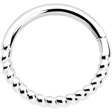 Load image into Gallery viewer, 14k Solid White Gold Hinged Segment Ring Forward Facing Twisted 18G 5/16