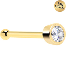 Load image into Gallery viewer, Solid 14k Yellow Gold 1.5mm Cubic Zirconia Nose Bone