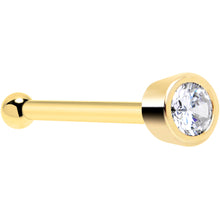 Load image into Gallery viewer, Solid 14k Yellow Gold 1.5mm Cubic Zirconia Nose Bone