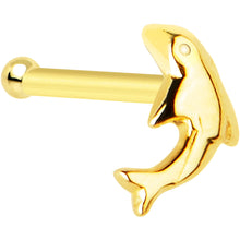 Load image into Gallery viewer, Solid 14K Yellow Gold Dolphin Nose Bone