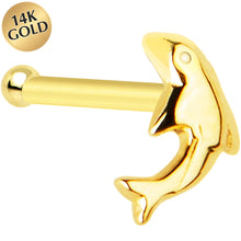 Load image into Gallery viewer, Solid 14K Yellow Gold Dolphin Nose Bone
