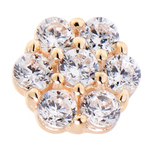 Load image into Gallery viewer, Solid 14K Yellow Gold Clear CZ Flower Nose Bone