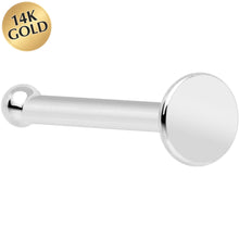 Load image into Gallery viewer, Solid 14K White Gold Flat Disc Nose Bone