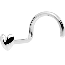 Load image into Gallery viewer, Solid 14K White Gold Heart Nose Screw Ring