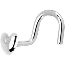 Load image into Gallery viewer, Solid 14K White Gold Heart Nose Screw Ring