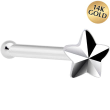 Load image into Gallery viewer, Solid 14K White Gold Raised Star Nose Bone
