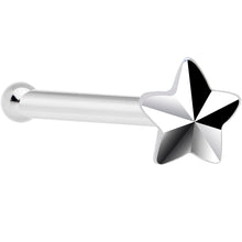 Load image into Gallery viewer, Solid 14K White Gold Raised Star Nose Bone
