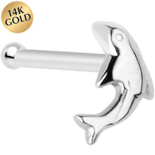 Load image into Gallery viewer, Solid 14K White Gold Dolphin Nose Bone