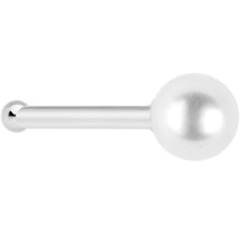Load image into Gallery viewer, Solid 14K White Gold 3mm Pearl Nose Bone