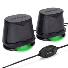 Load image into Gallery viewer, Enhance SB2 USB Powered LED Speakers – Green LED / 10 W Peak