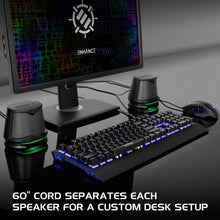 Load image into Gallery viewer, Enhance SB2 USB Powered LED Speakers – Green LED / 10 W Peak