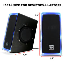 Load image into Gallery viewer, GOgroove SonaVERSE O2i USB‑Powered LED Speaker Driver 2.0 – 14 W Peak