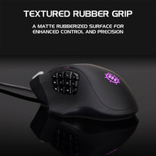 Load image into Gallery viewer, Enhance Theorem 2 MMO Gaming Mouse — 13‑Button, 4000 DPI, Black