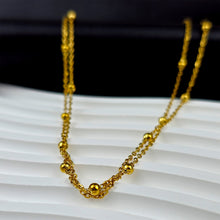 Load image into Gallery viewer, Stainless Steel Gold Tone PVD Ball Station Necklace Satellite Chain Double Necklace