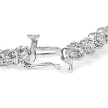 Load image into Gallery viewer, .925 Sterling Silver 1/4 Cttw Diamond Station and S Link Bracelet