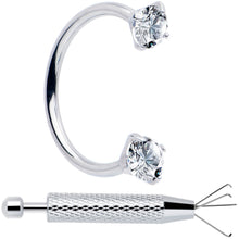 Load image into Gallery viewer, Double Gem Horseshoe Nose Ring Kit with Ball Grabber