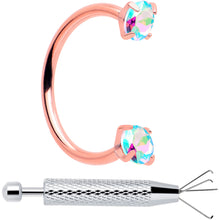 Load image into Gallery viewer, Double Gem Horseshoe Nose Ring Kit with Ball Grabber