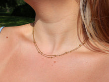 Load image into Gallery viewer, Stainless Steel Gold Tone PVD Ball Station Necklace Satellite Chain Double Necklace