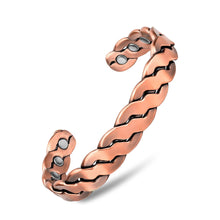 Load image into Gallery viewer, Adjustable Cuff Copper Magnetic Therapy Bracelet Bangle for Men and Women Twisted Design