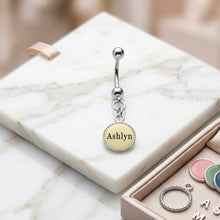 Load image into Gallery viewer, Custom Glow in the Dark Personalized Name Dangle Belly Ring