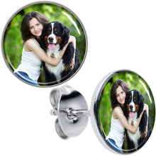 Load image into Gallery viewer, Custom Full Color Photo Stud Earrings