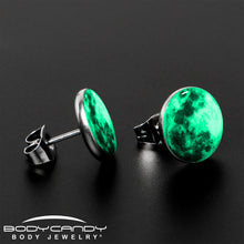 Load image into Gallery viewer, Moon Glow in the Dark Stud Earrings