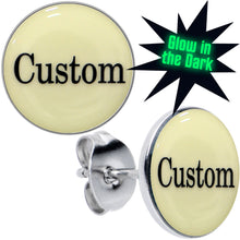 Load image into Gallery viewer, Custom Personalized Glow in the Dark Stud Earrings