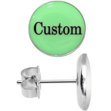 Load image into Gallery viewer, Custom Personalized Glow in the Dark Stud Earrings
