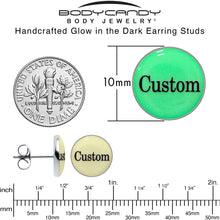 Load image into Gallery viewer, Custom Personalized Glow in the Dark Stud Earrings