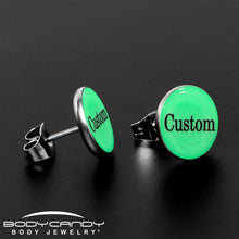 Load image into Gallery viewer, Custom Personalized Glow in the Dark Stud Earrings