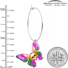 Load image into Gallery viewer, Butterfly Skull Hoop Earrings by Onyx O