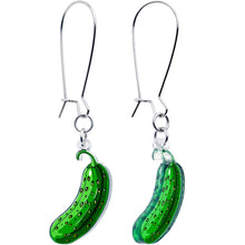 Load image into Gallery viewer, Acrylicious Funky Green Pickle Earrings by Onyx O