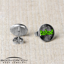 Load image into Gallery viewer, Logo Baked Stoner Stud Earrings by Onyx O
