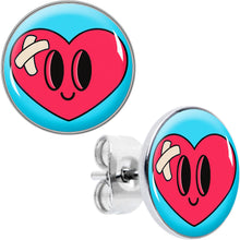 Load image into Gallery viewer, Heartbreak Bandaged Heart Stud Earrings by Onyx O